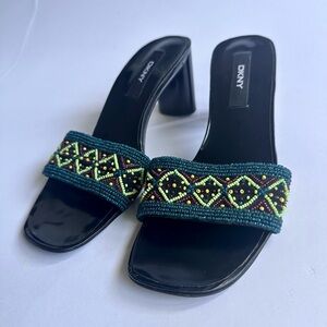 DKNY Beaded Slip-on Heels